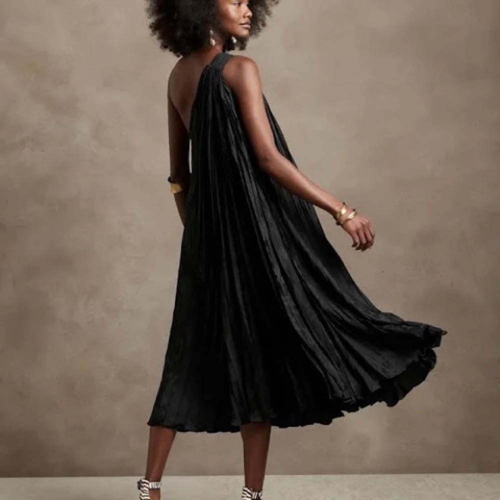 Radiant one shoulder swing dress
